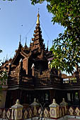 Myanmar - Mandalay, Shwe In Bin Kyaung a wonderful example of the Burmese unique teak architecture and wood-carving art. 